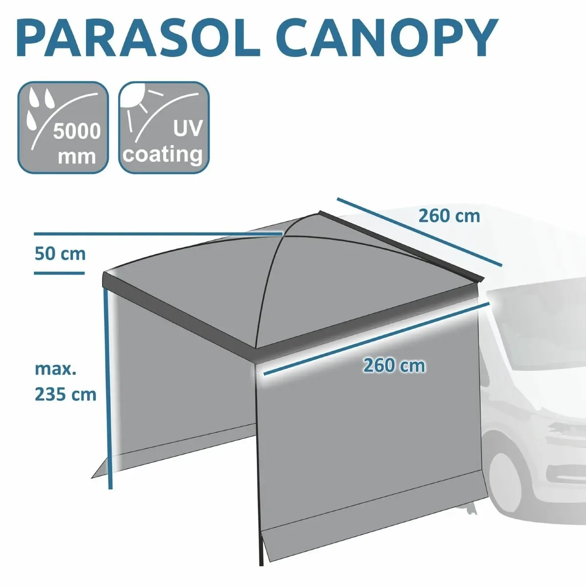 Parasol Sun canopy for bus, Multivan, motorhome, 2 - Image 4
