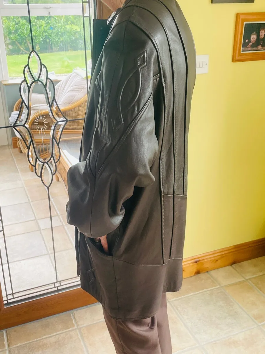 Brown Leather Jacket - Image 1