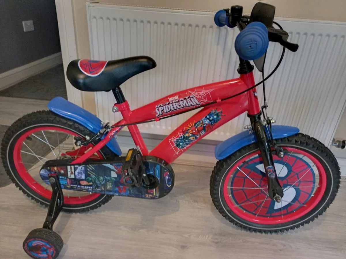Kids spider man bike size 16 inch wheels. - Image 1