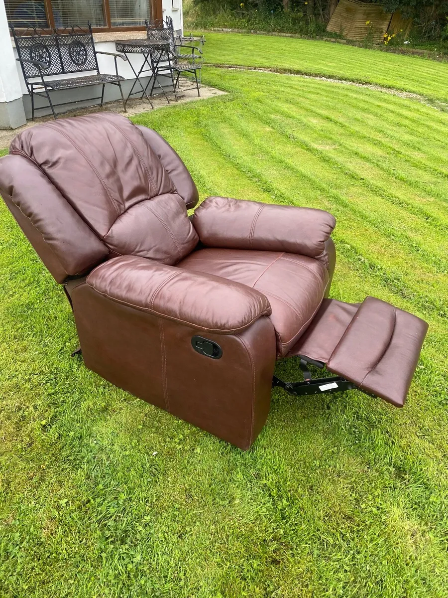 Brown Leather Recliner Chair - Image 3