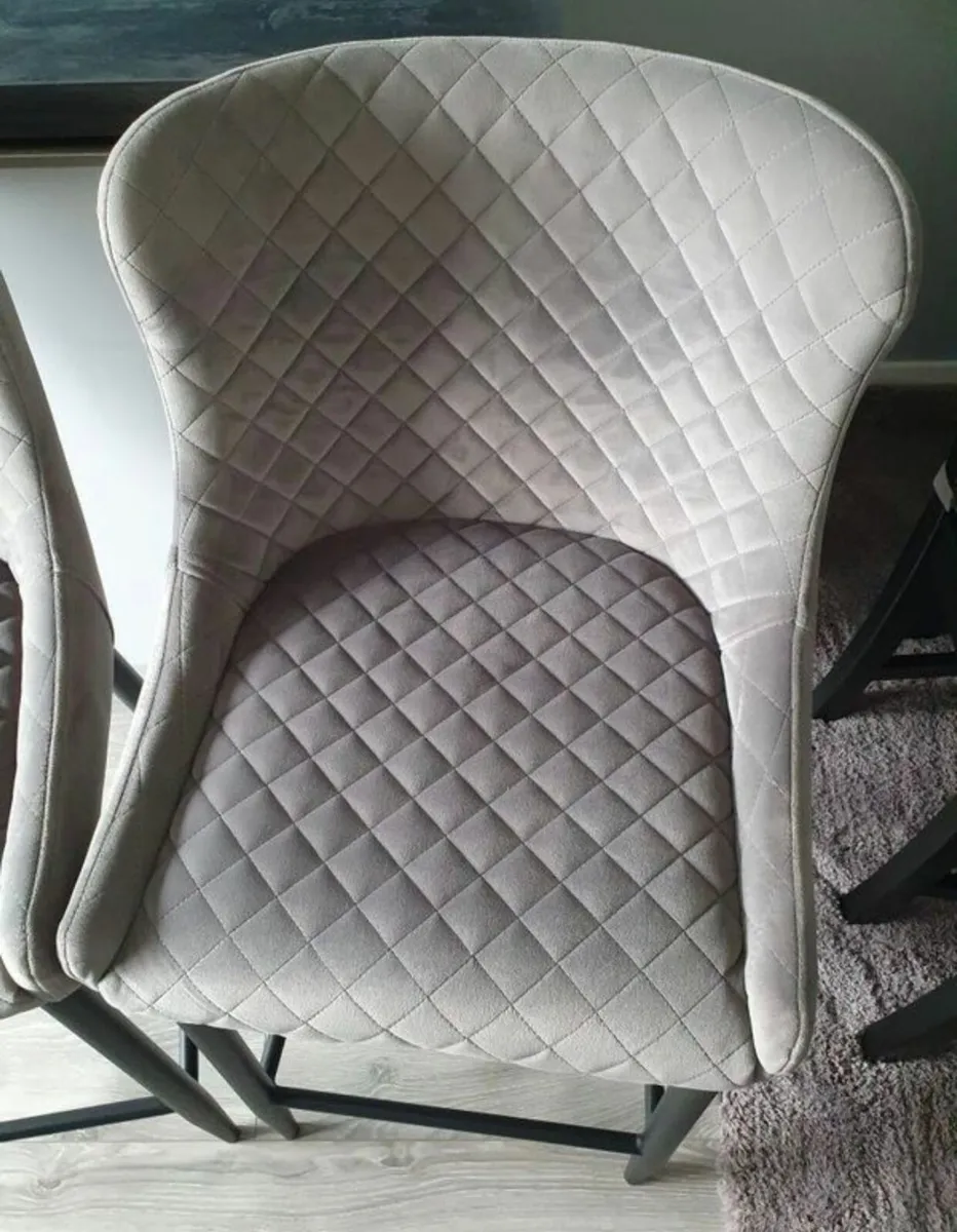 Bar chairs - charcoal velvet x 2 - Image 1