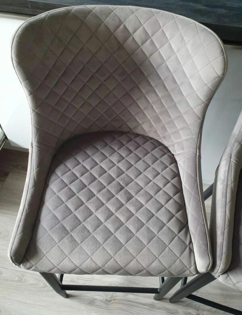 Bar chairs - charcoal velvet x 2 - Image 3