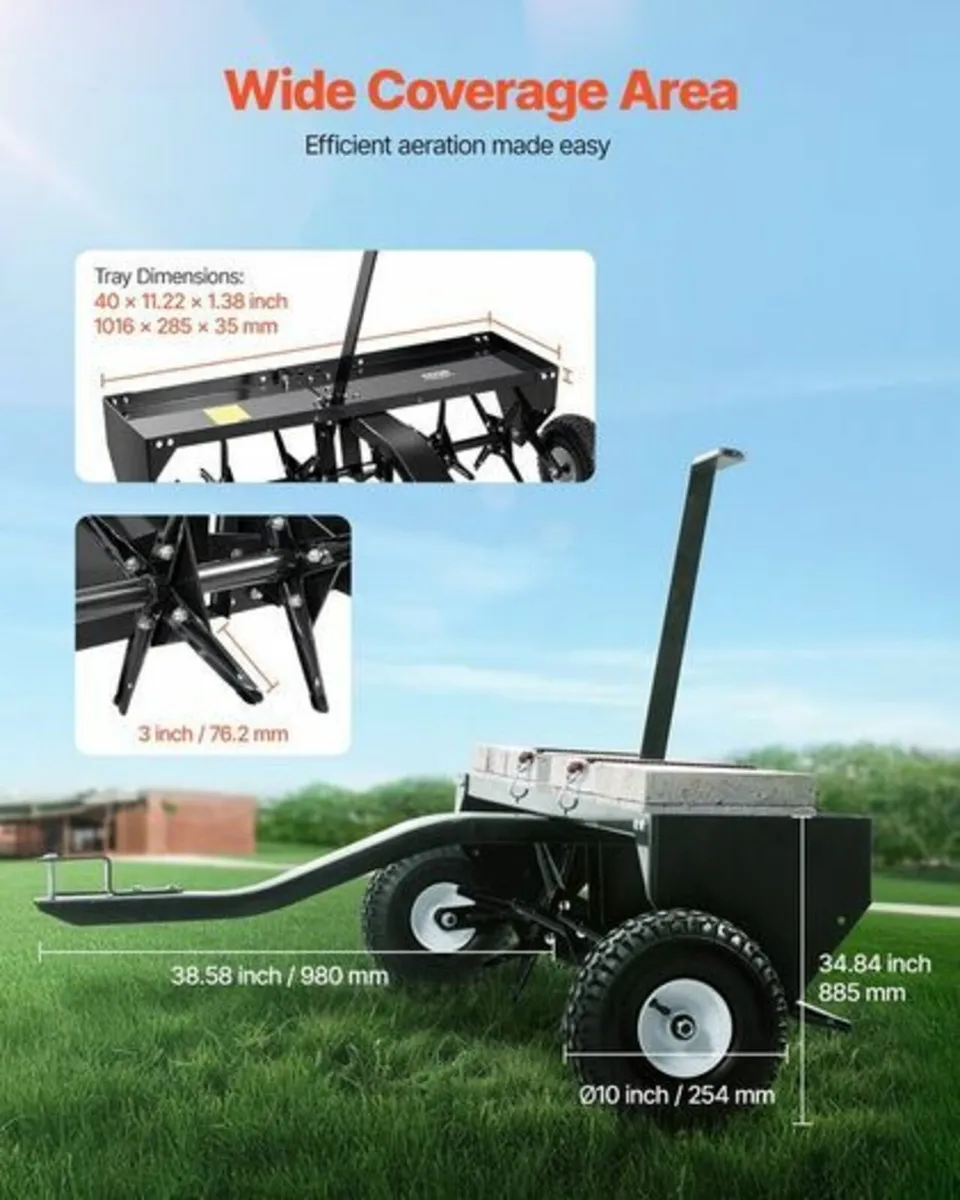 Lawn aerator Ride on Mower 40" Tow Behind Plug Aer - Image 2