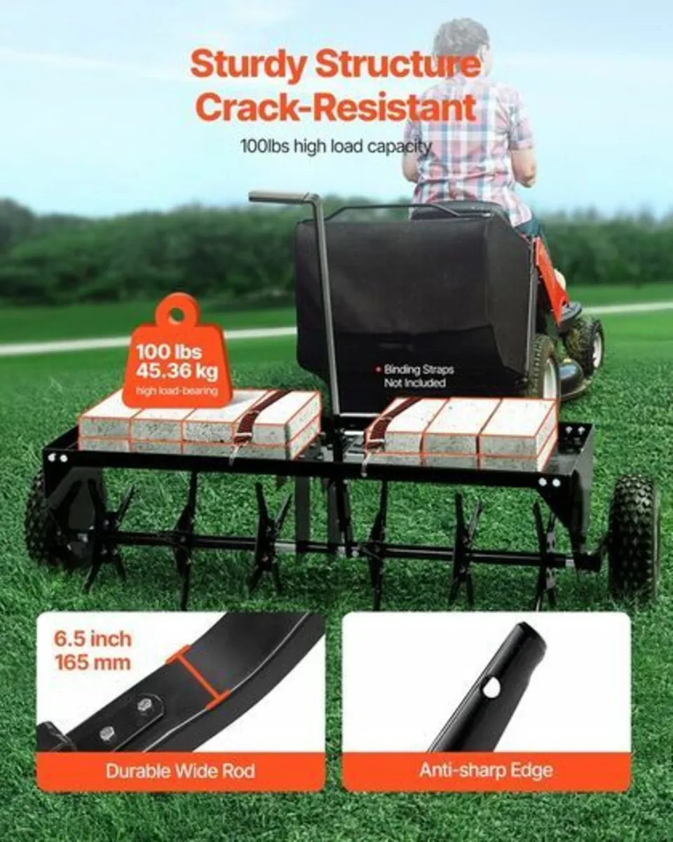 Lawn aerator Ride on Mower 40" Tow Behind Plug Aer - Image 3