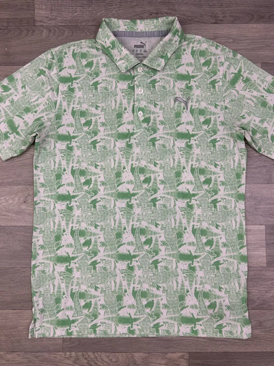 Puma Aligator Print Golf Polo Shirt Mens Small - Image 2
