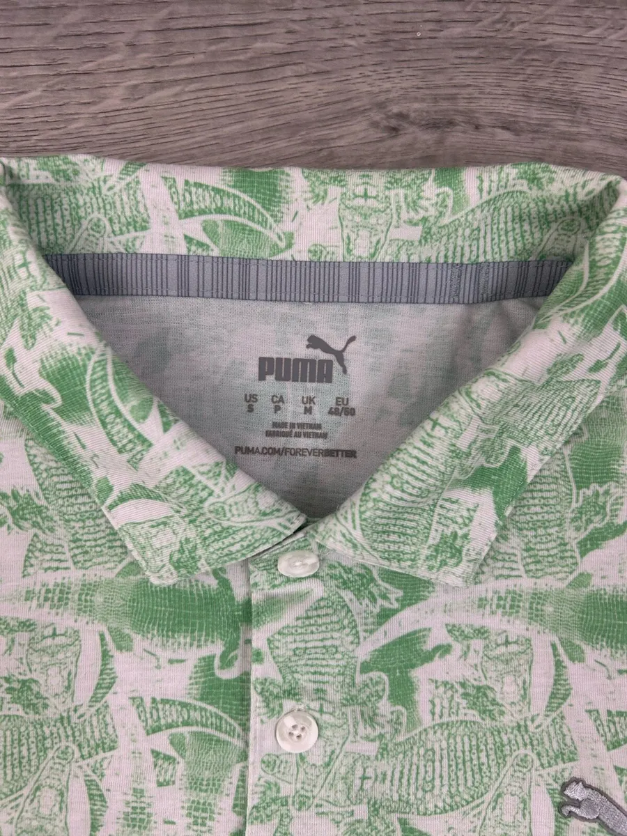 Puma Aligator Print Golf Polo Shirt Mens Small - Image 4