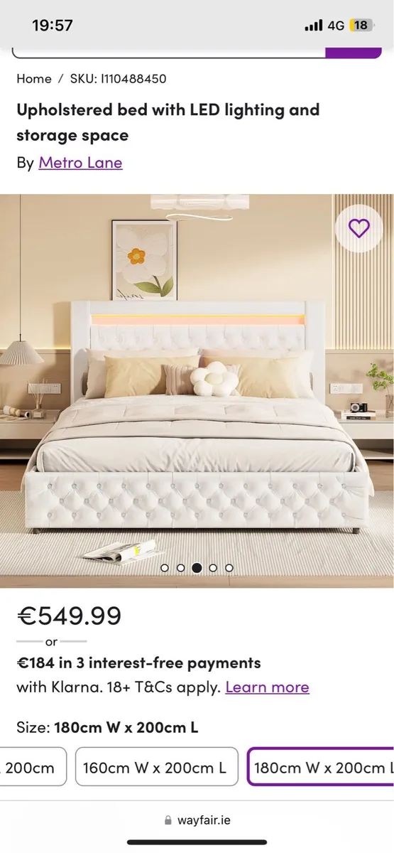 Super king bed - brand new in box w/ ottoman base - Image 3