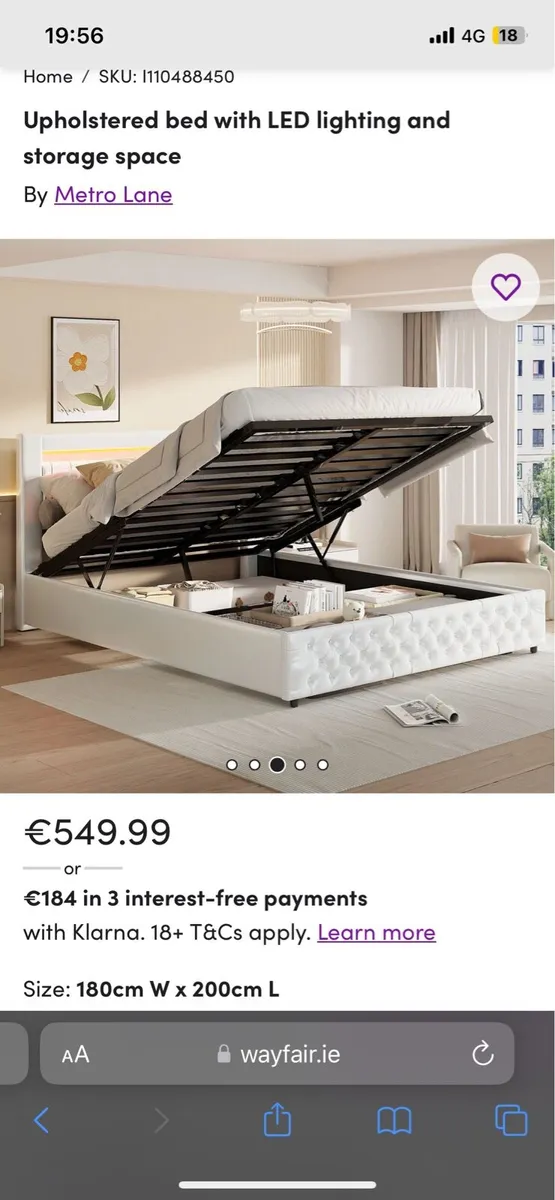 Super king bed - brand new in box w/ ottoman base - Image 4