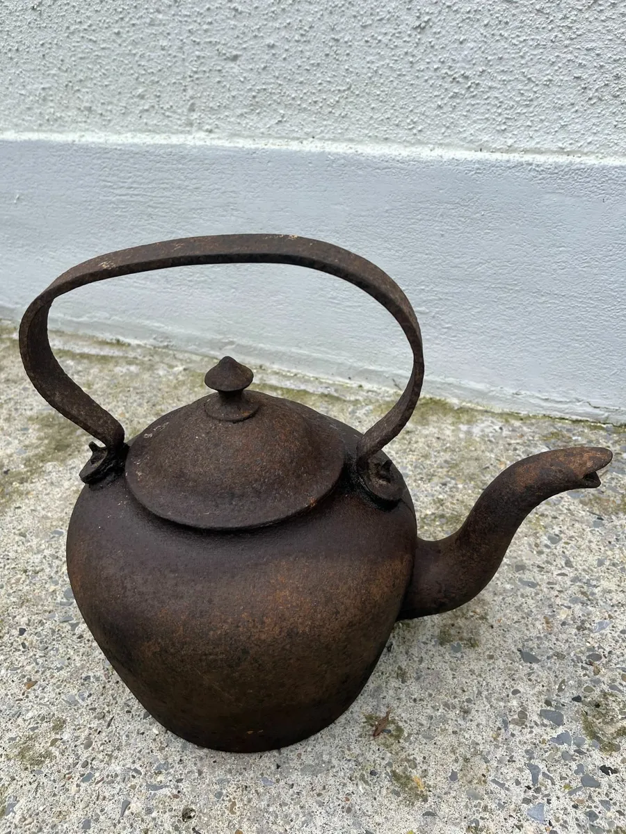 Antique Cast Iron Kettle - Image 1