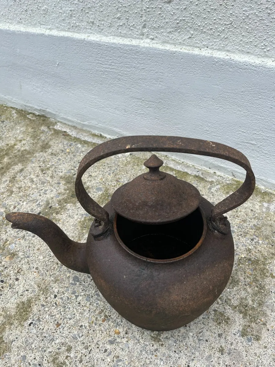 Antique Cast Iron Kettle - Image 4