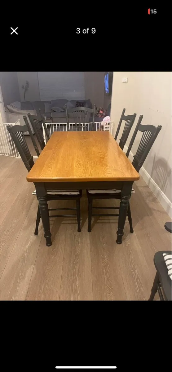 Solid Oak Kitchen Table - Image 4