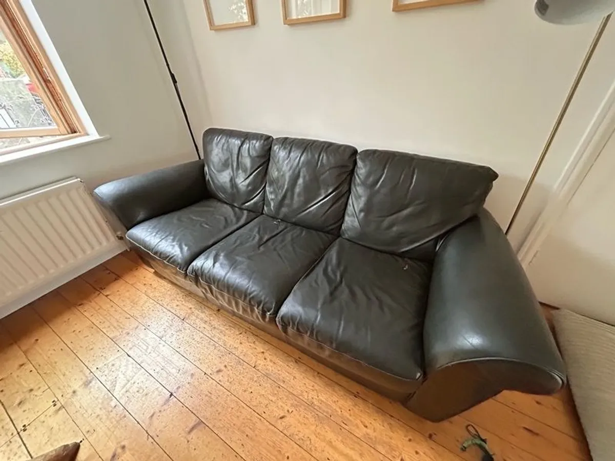 leather couch and chair - Image 2