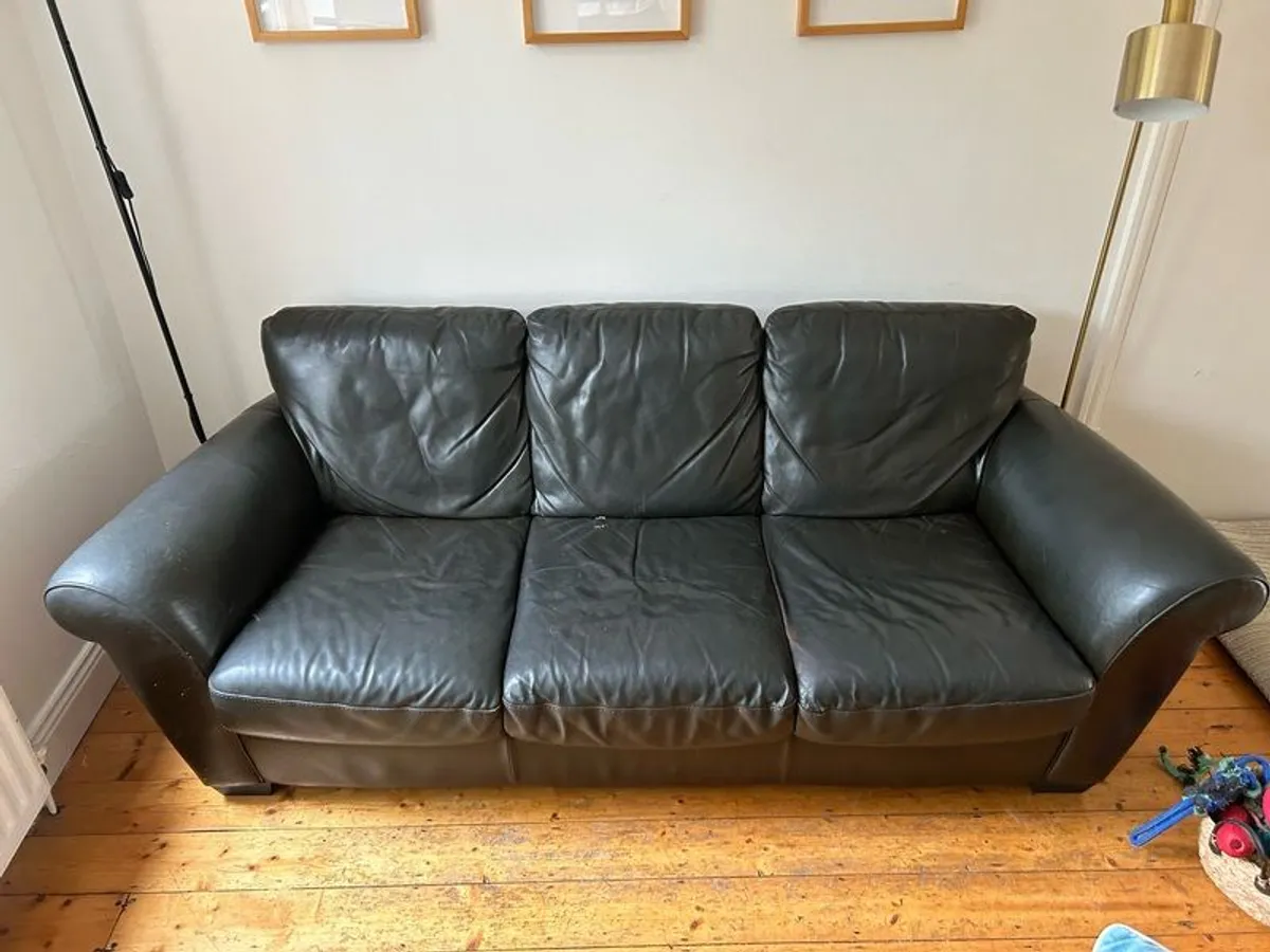 leather couch and chair - Image 3