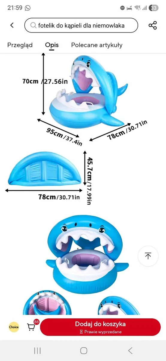 Inflatable swimming ring pool chair - Image 3