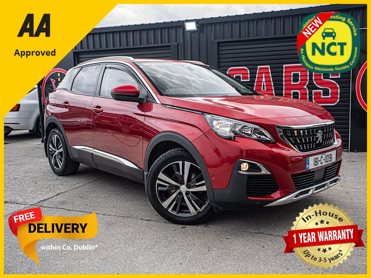 2018 Peugeot 3008 1.2 Automatic/New NCT/1yr warran - Image 1