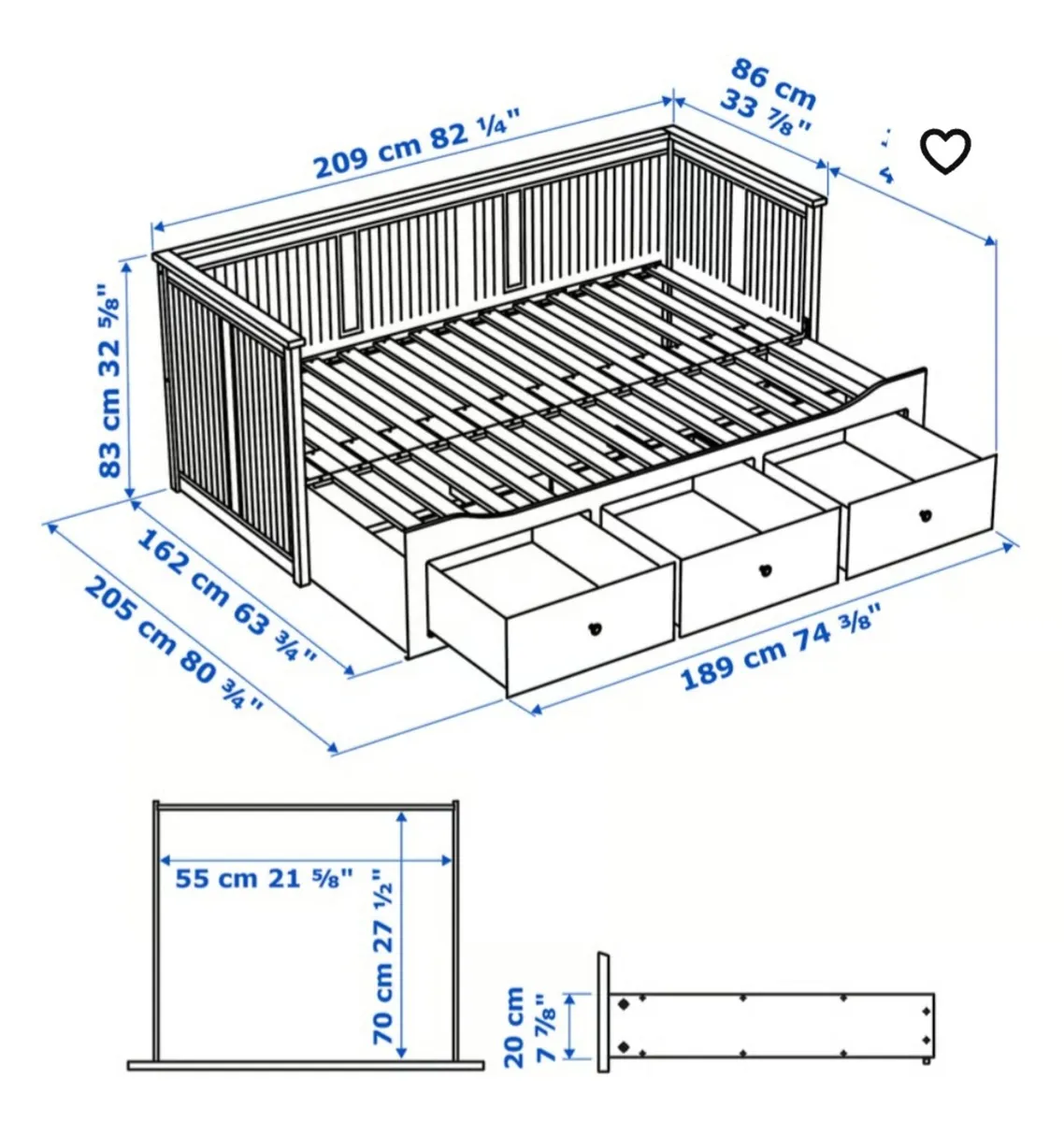 Ikea Hemnes Day bed - Image 3