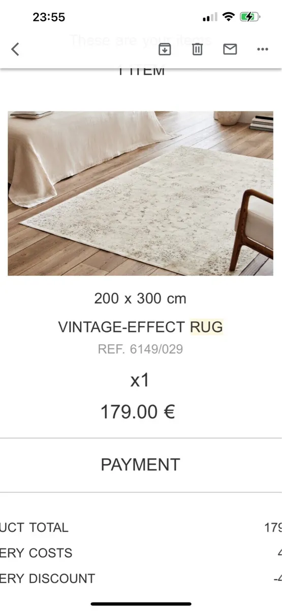 Vintage effect Zara Rug - Image 1