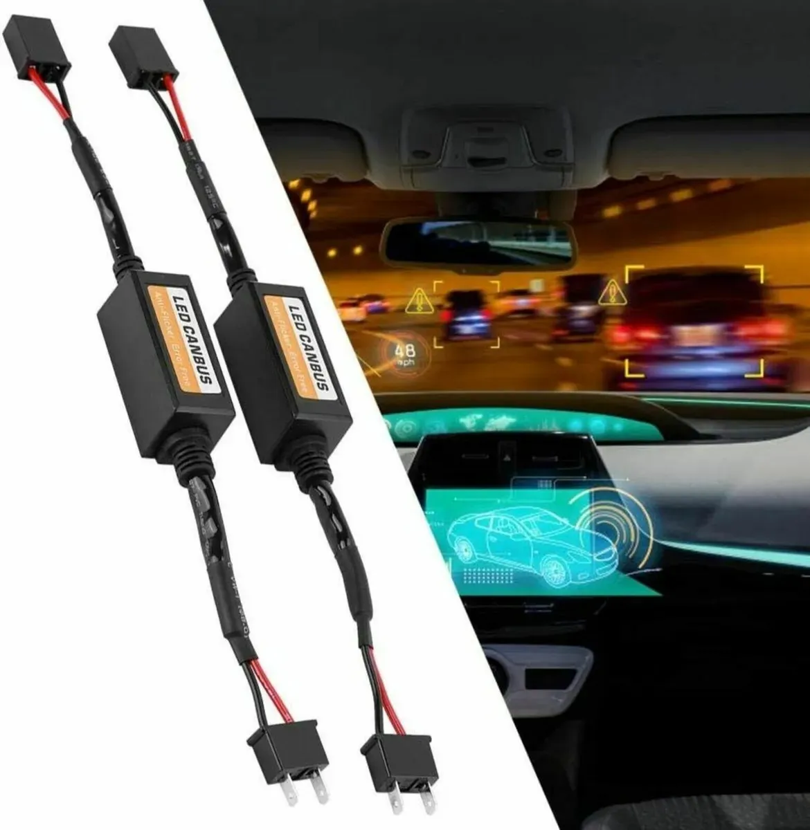 2X H7 LED Canbus Decoder Error-Free Anti-Flicker - Image 2