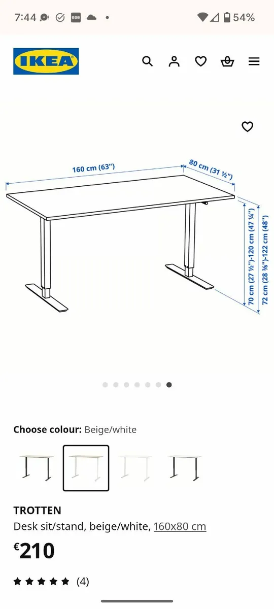 Office desk - Ikea Trotten Desk Sit/Stand - Image 3
