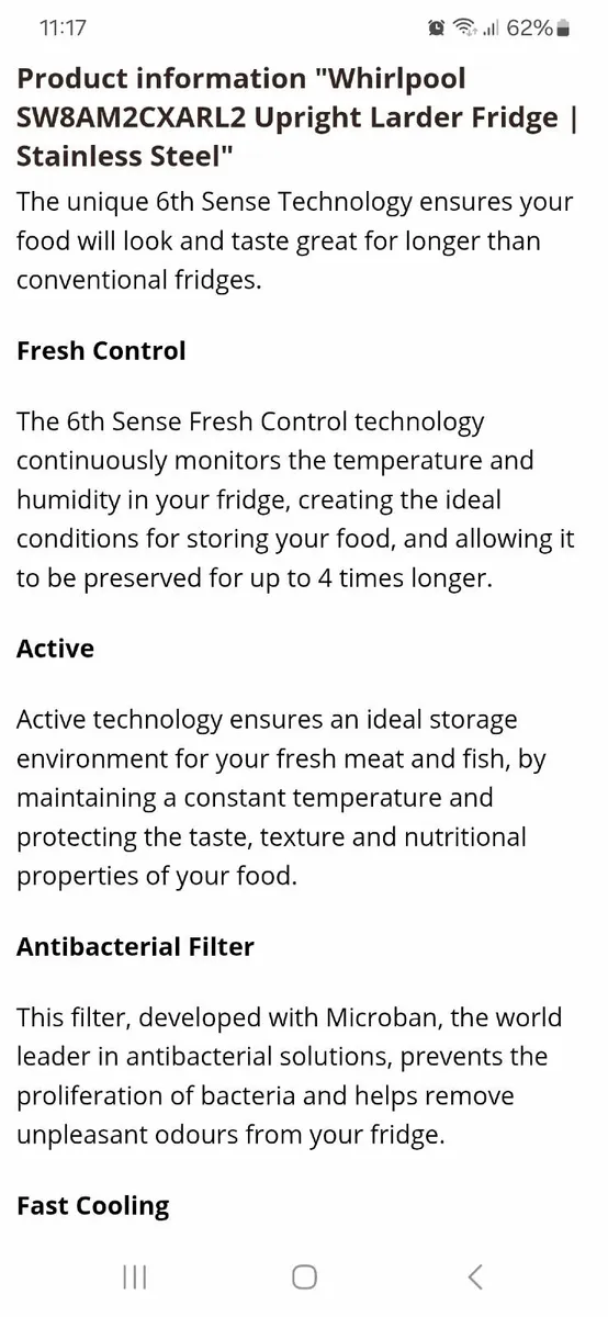 Whirlpool Larder Fridge - Image 2