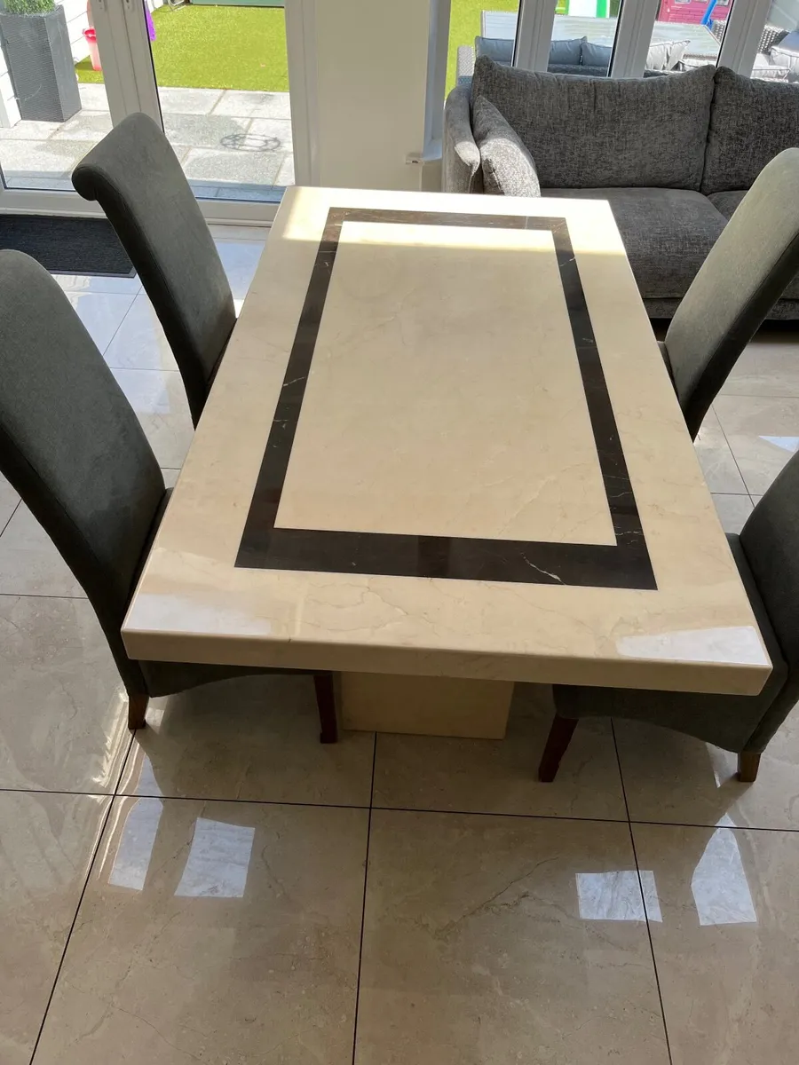 Kitchen marble table  6 kitchen chairs - Image 2