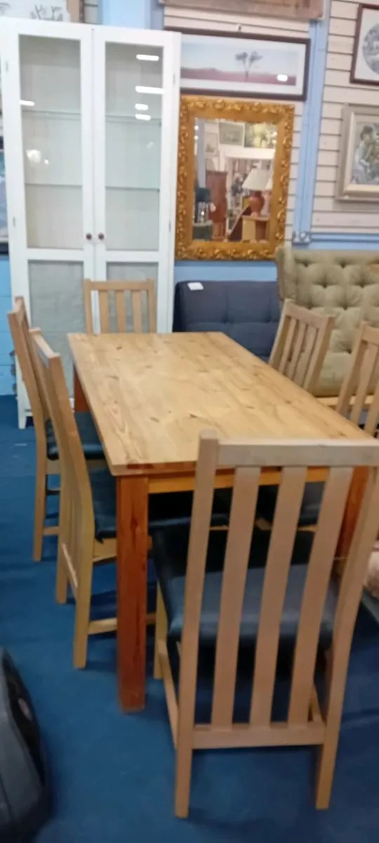 Six Seat Pine Dining Set - Image 1