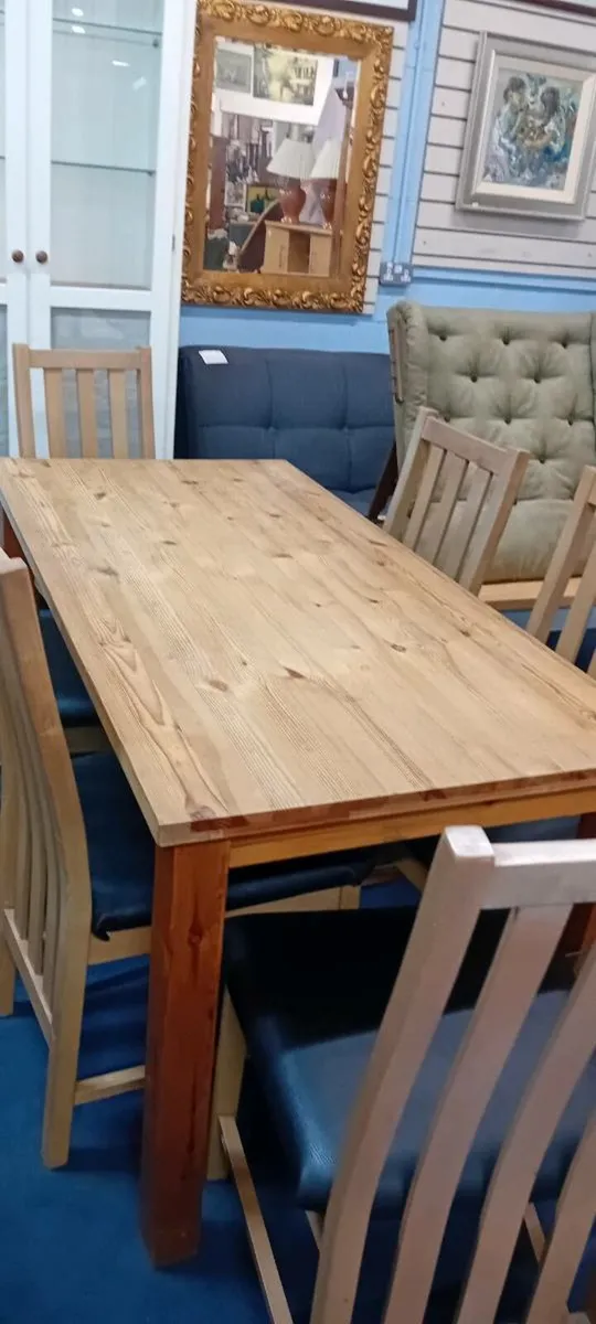 Six Seat Pine Dining Set - Image 2