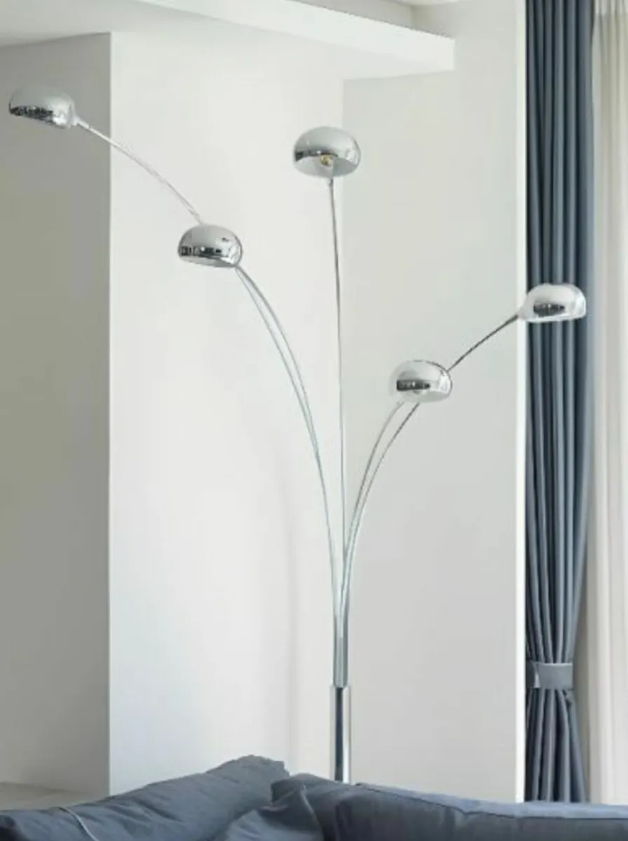Chrome five stem floor lamp - Image 3