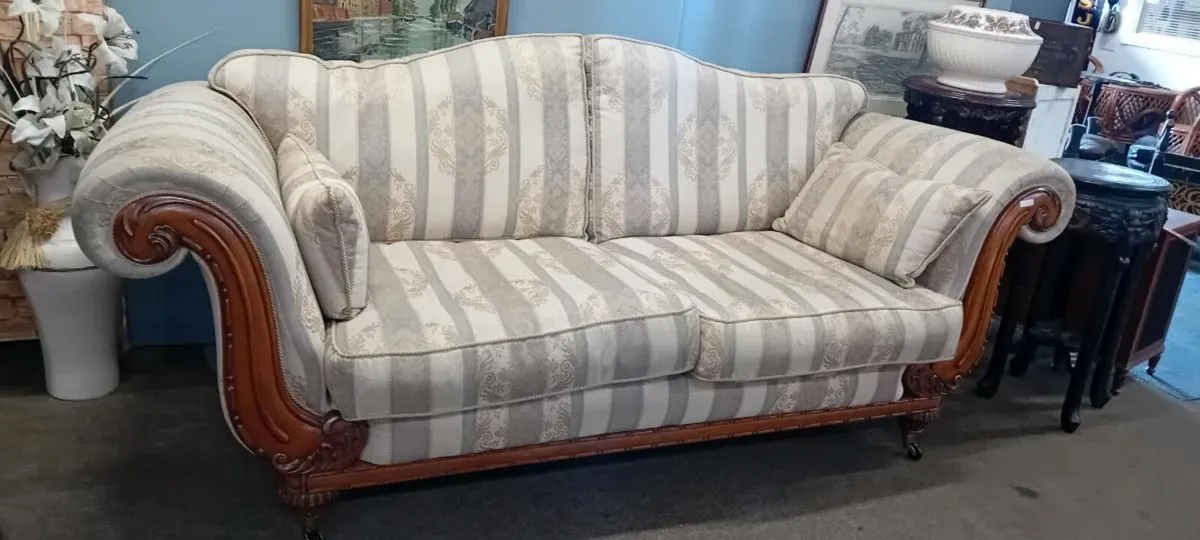 Large  Framed Scroll End Sofa