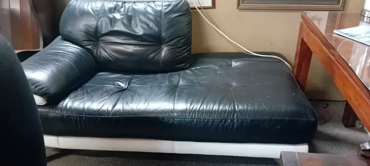 Black And White Chaise Style Sofa