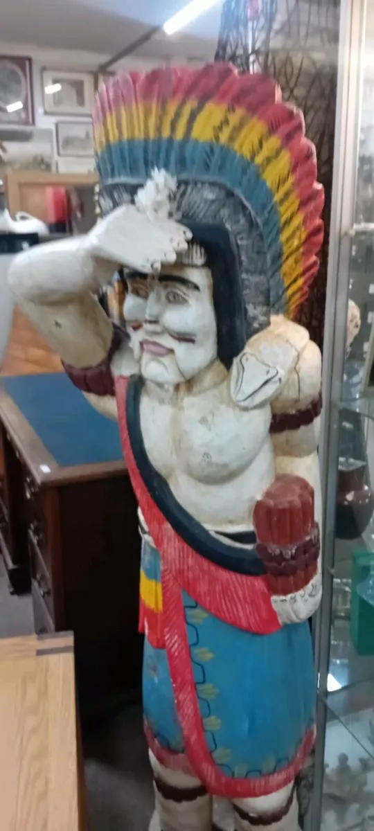 Original Vintage Carved IndianCigar Statue - Image 2