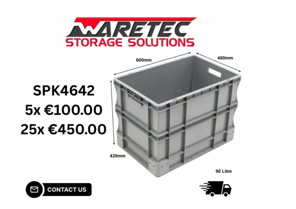90Ltr Pack of 5 Storage Boxes - Image 1