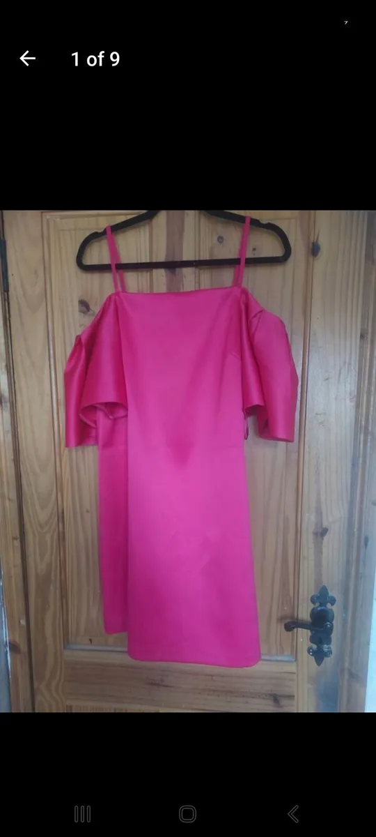 Warehouse cerise satin/hot pink dress (free post) - Image 1