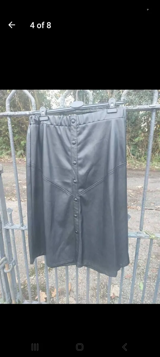 Black leatherette/faux leather skirt (free post) - Image 1