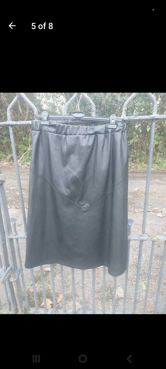 Black leatherette/faux leather skirt (free post) - Image 2