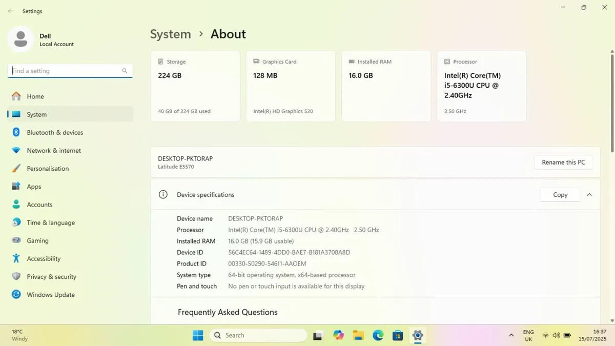 Dell Latitude E5570 | i5-6300U | 16GB RAM Laptop - Image 3
