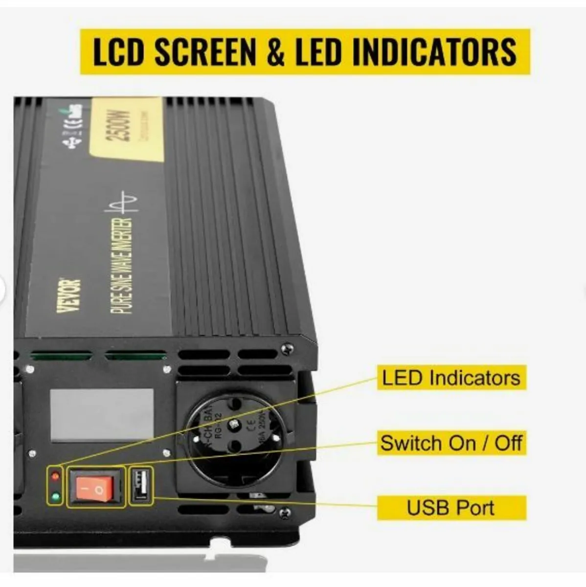 Pure Sine Wave Inverter 2500W Power - Image 3