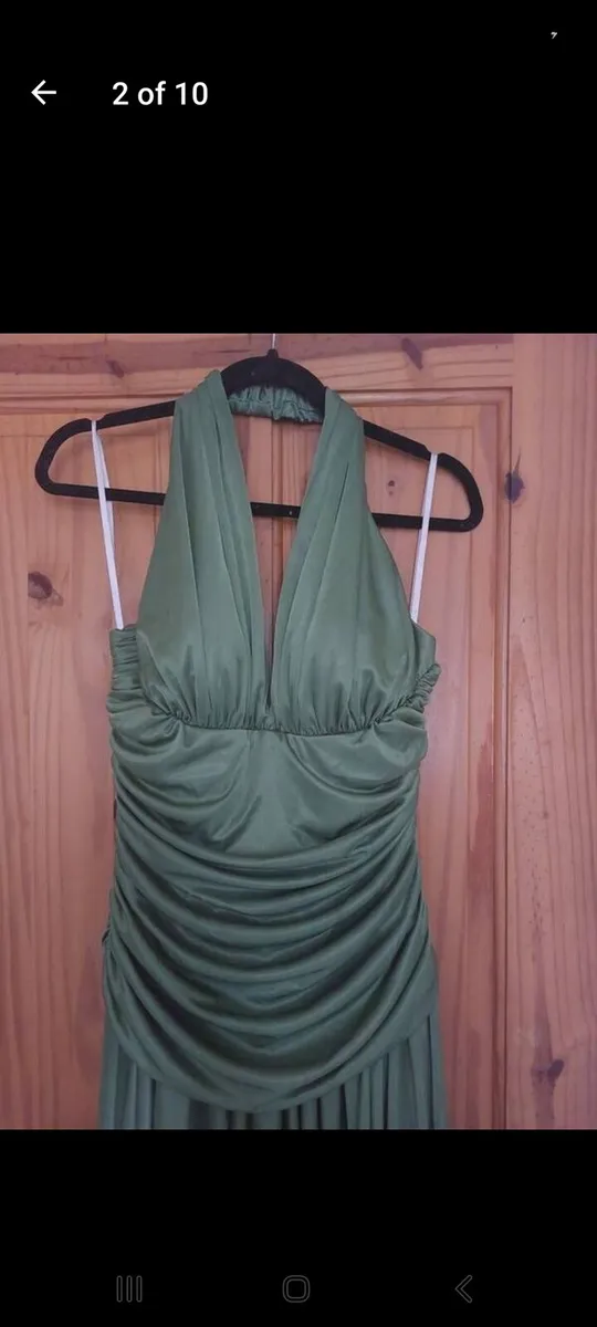Linda Bernell lime green halterneck dress free pos - Image 3