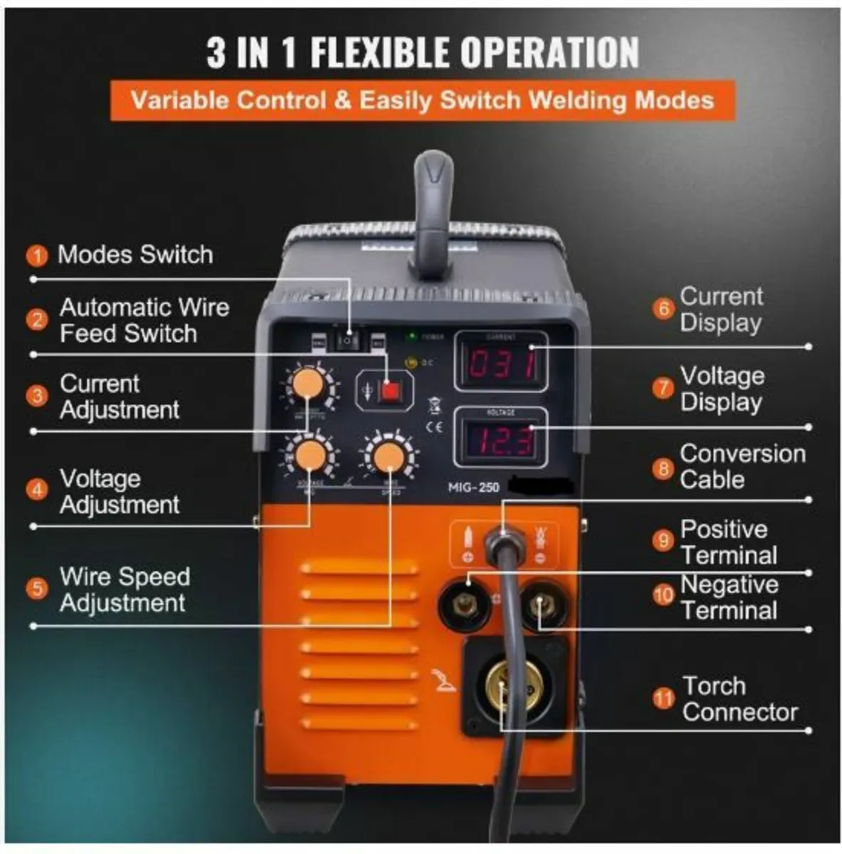 MIG Welder 250 Amp MIG LIFT TIG Arc Welder - Image 4
