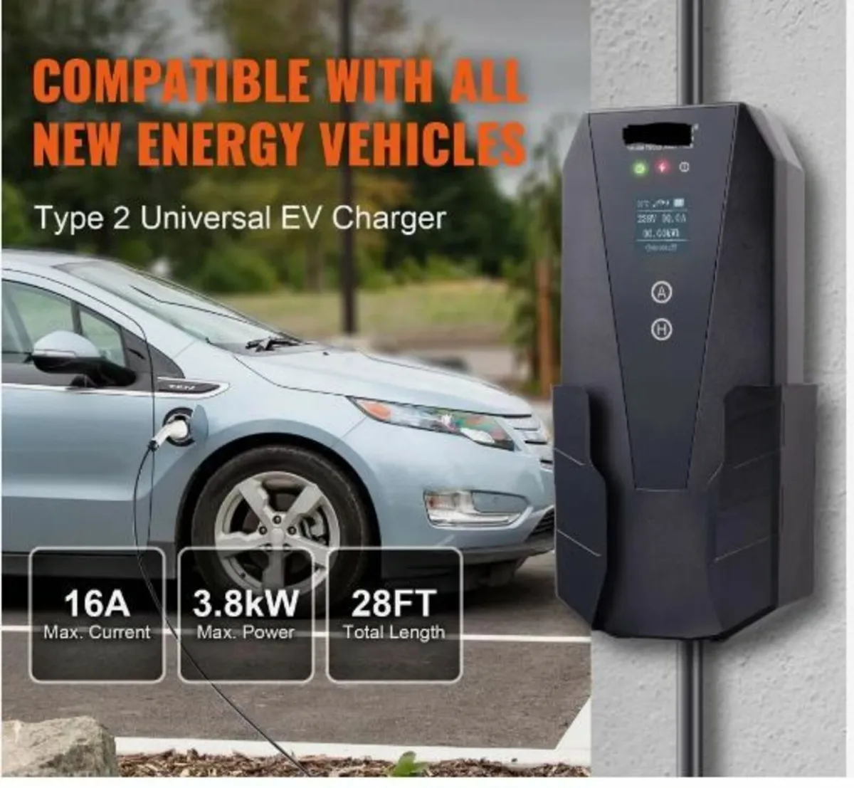 Portable EV Charger Type 2, 16A 3.7kW, Electric - Image 2