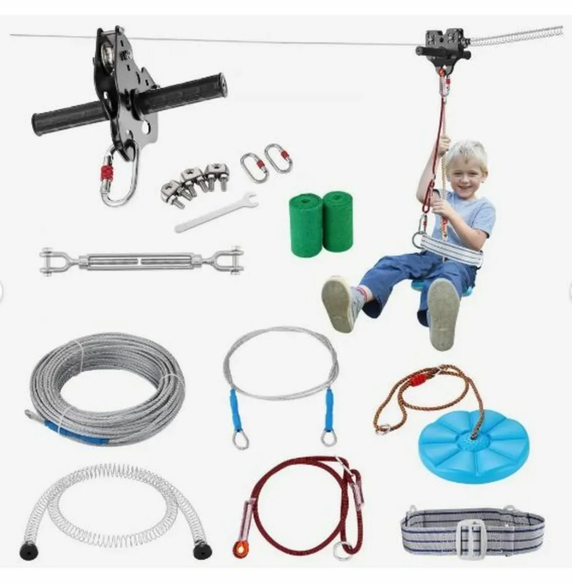 Zipline Kit for Kids and Adult, 80 ft Zip - Image 1