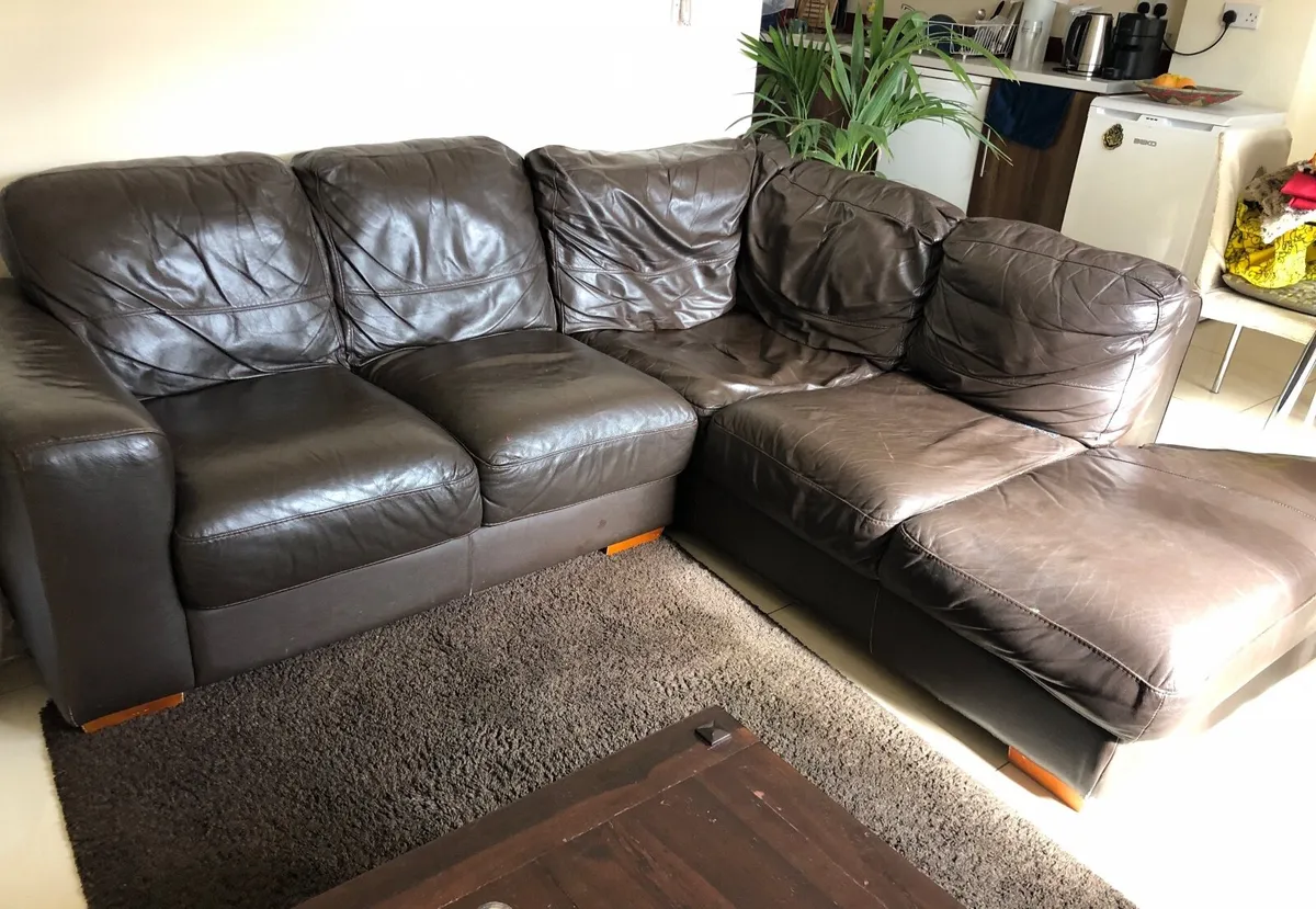 Leather Sofa Corner Group Availwble - Image 1