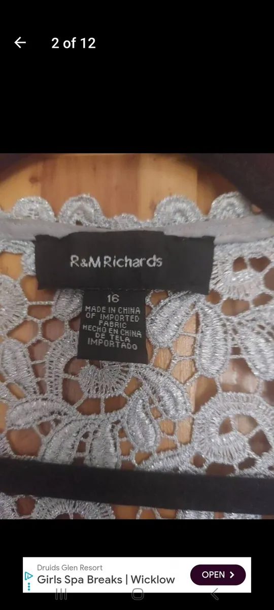 R and M Richards silver lace dress with bolero - Image 2