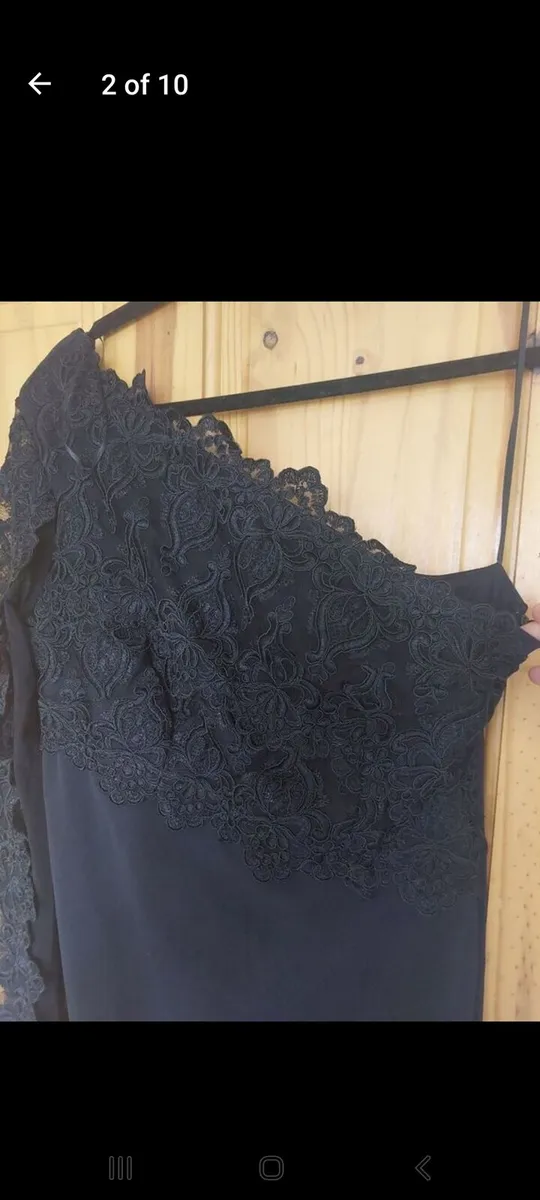 New River Island black lace one shoulder dress - Image 2