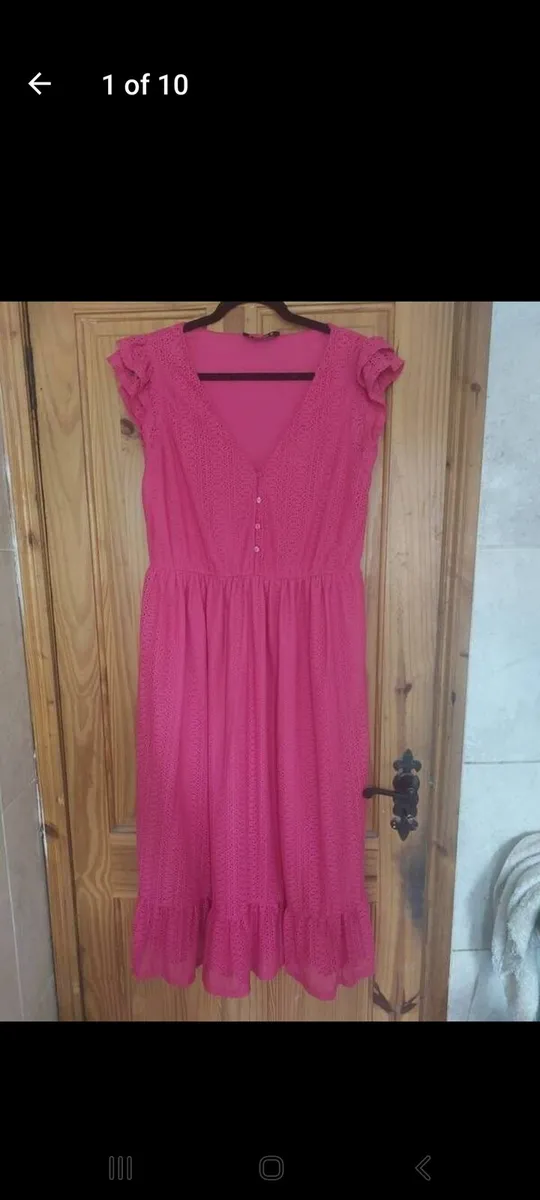 Hot pink/cerise lace maxi dress (free post) - Image 1