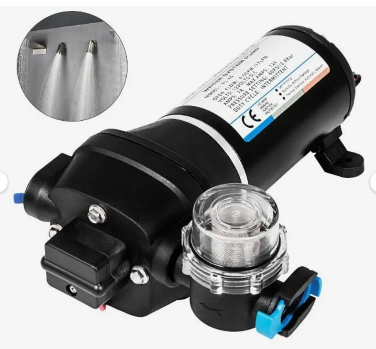 Water Pressure Diaphragm Pump, 12V - Image 3