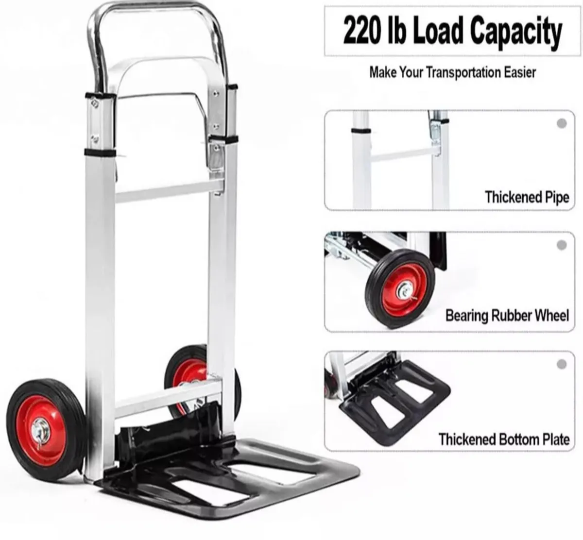 100kg Folding Sack Truck Trolley Hand Cart NEW - Image 4