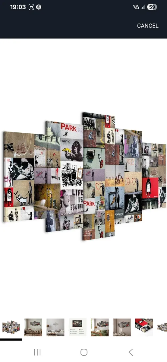 Banksy collage canvas ready to hang - Image 1