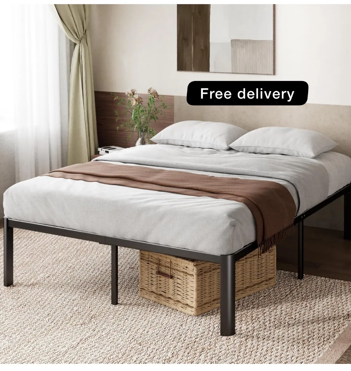King size Bed frame  Bed 150x200 cm  41 cm Height - Image 1