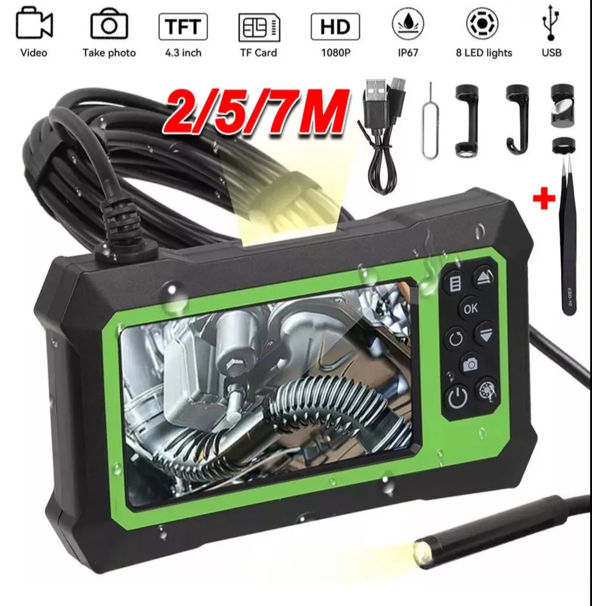 Industrial Endoscope Camera 1080P HD 4.3'' Screen - Image 1